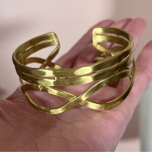 Matte gold Plated Mobwife Cleopatra wide Cuff Bracelet